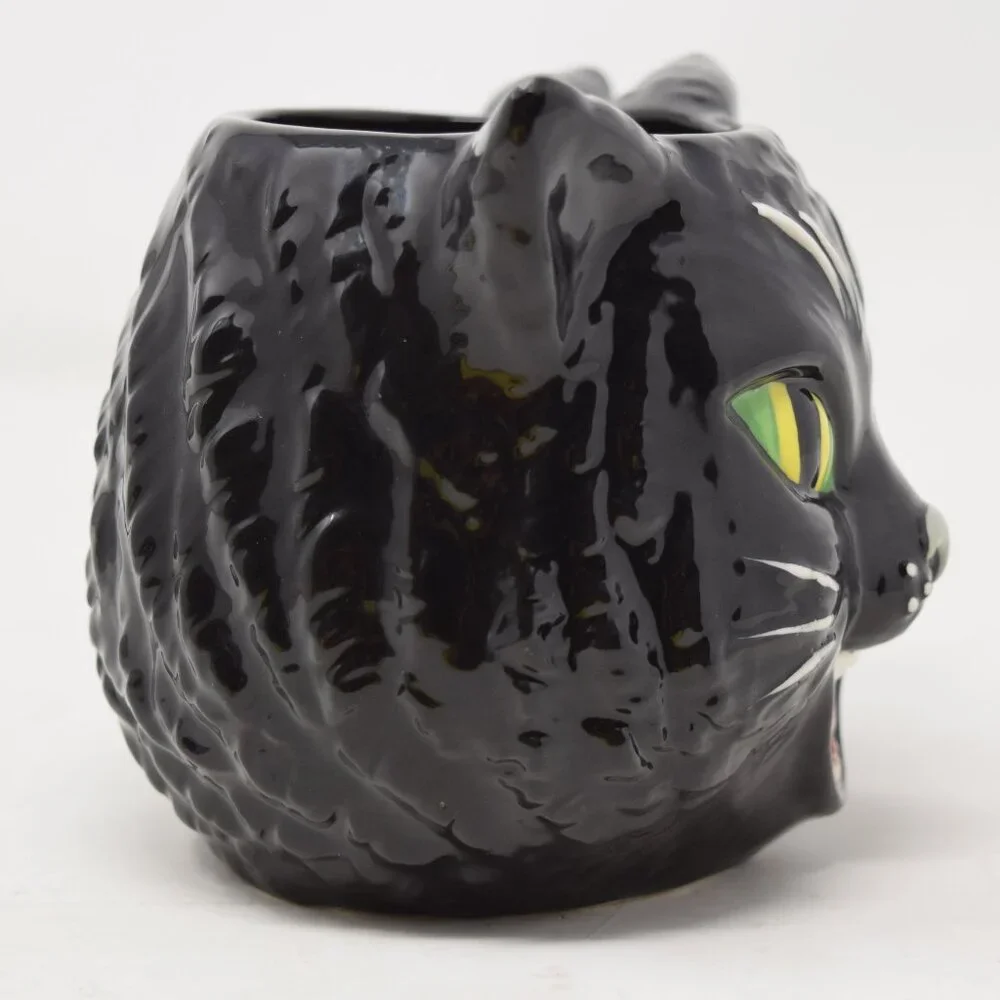 Williams Sonoma Halloween Black Cat Mug 13 oz Figural 3D Cup New Spooky Witchy